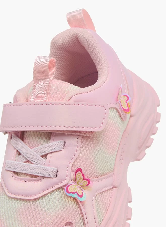 Flora Bella By Shoexpress Girls Ombre Print Sneakers With Hook And Loop Closure