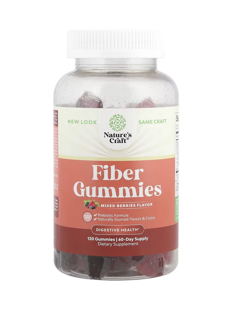 Nature's Craft Fiber Gummies, Mixed Berries, 120 Gummies