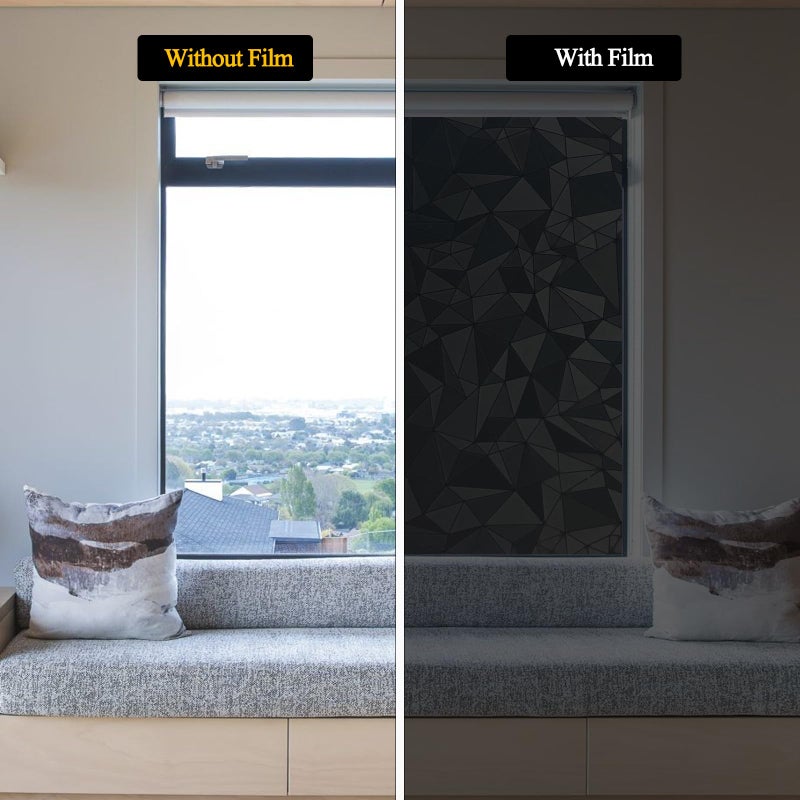 Niviy Blackout Window Film with Installation Tools Static Cling 100% Light Blocking Room Darkening, Heat Control Removable Window Tint for Home, Black Out Window Cover 17.7" by 78.7" - Image 5
