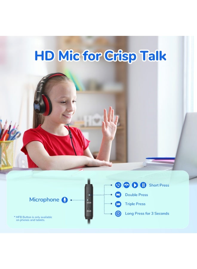 إيرفن سماعات EarFun K3 للأطفال فوق الأذن مزودة بميكروفون، محدد مستوى صوت آمن 85/94 ديسيبل، صوت ستيريو عالي الدقة، منفذ 3.5 مم، تصميم سلكي قابل للطي، مناسبة للمدرسة والسفر والأولاد والبنات والتابلت والآيباد. - Image 3