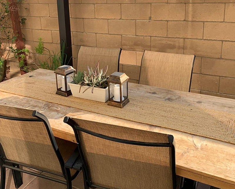 Light & Pro Lightnpro Reversible Jute Braided Table Runner  EcoFriendly Organic Farmhouse Burlap Runner  Rustic Vintage Dining Dcor for Christmas New Year Holiday Table Decoration 13x72 Inch Natural