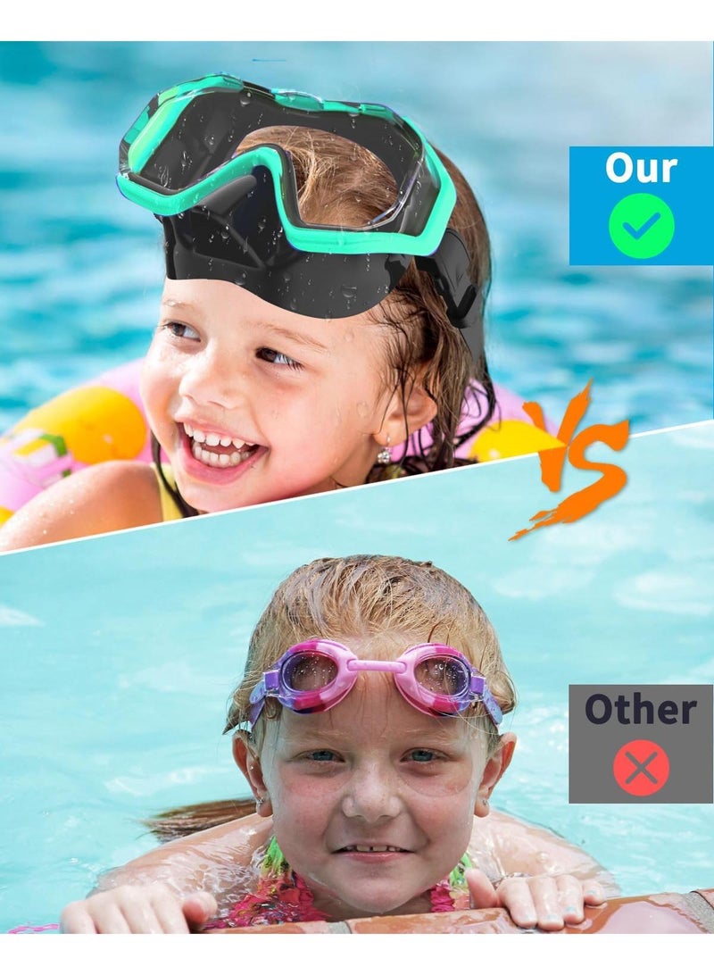 Bluejw 2 Pcs Swimming Mask Pool Goggle Kids Swim Goggles Anti-Shattered Lens/Anti-Fog / 180° Panoramic View/Kids Swimming Goggles - Image 5