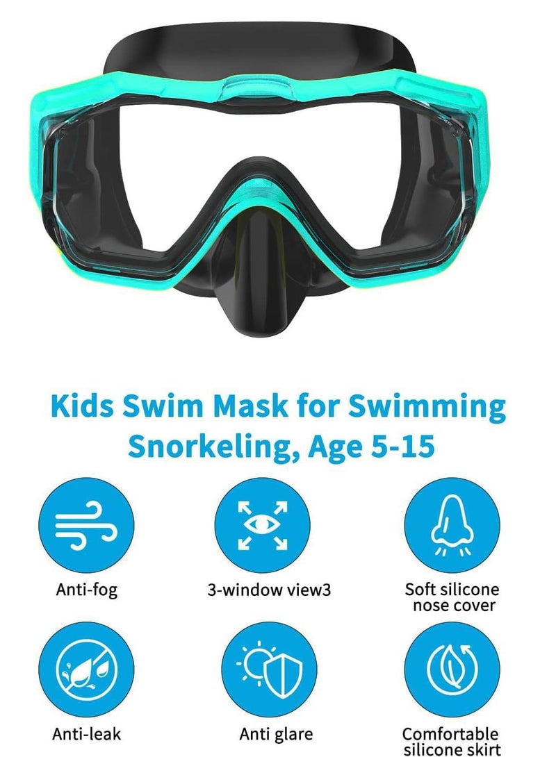 Bluejw 2 Pcs Swimming Mask Pool Goggle Kids Swim Goggles Anti-Shattered Lens/Anti-Fog / 180° Panoramic View/Kids Swimming Goggles - Image 2