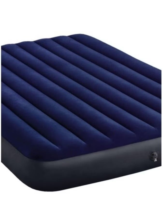 INTEX 64765 DuraBeam Classic Downy Queen Double Mattress – Inflatable Air Bed, Comfortable Flocked Surface, Durable and Easy to Inflate, Ideal for Indoor & Outdoor Use, Blue, Unisex, Perfect for Guests and Travel  - Image 2