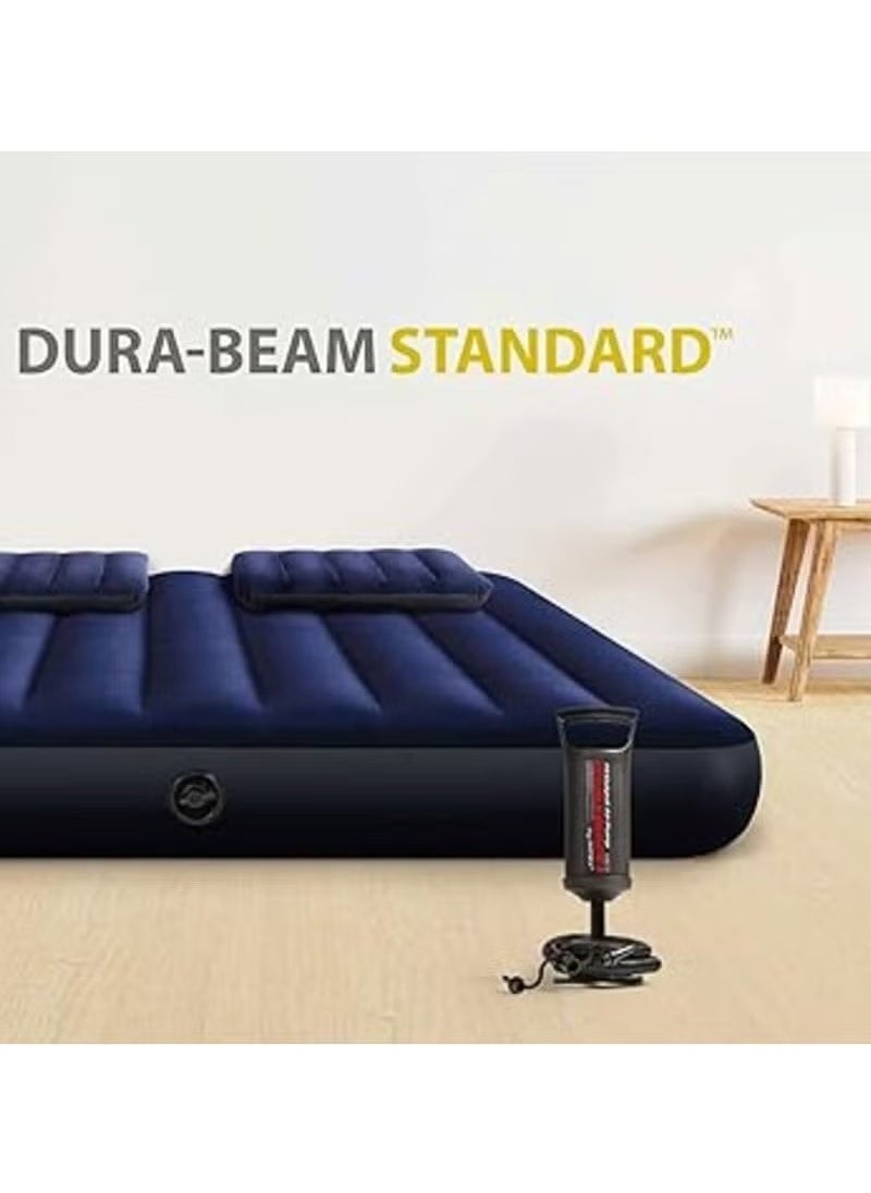INTEX 64765 DuraBeam Classic Downy Queen Double Mattress – Inflatable Air Bed, Comfortable Flocked Surface, Durable and Easy to Inflate, Ideal for Indoor & Outdoor Use, Blue, Unisex, Perfect for Guests and Travel  - Image 5