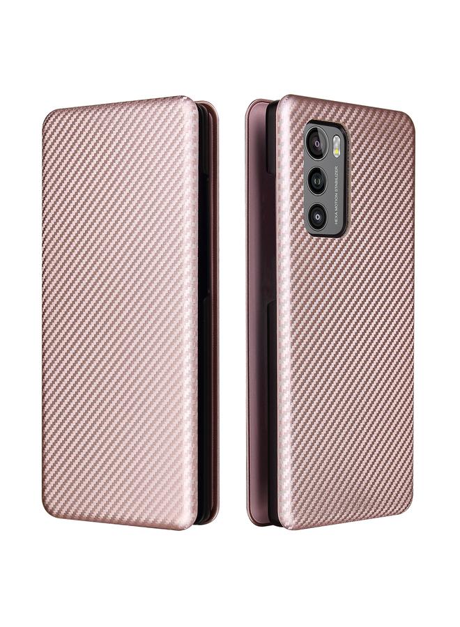 S-TOP Case For LG Wing 5G Carbon Fiber Texture Horizontal Flip TPU + PC + PU Leather Case with Card Slot - Image 2