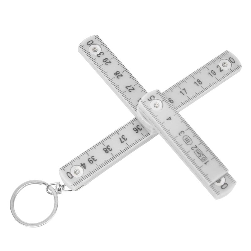 AQXREIGHT 2Pcs White ABS Folding Ruler 0.5m Portable Foldable Ruler for Carpentry Tile Laying - Image 2