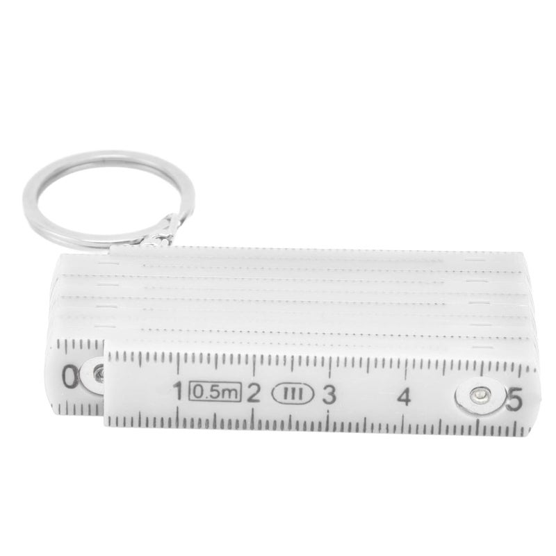 AQXREIGHT 2Pcs White ABS Folding Ruler 0.5m Portable Foldable Ruler for Carpentry Tile Laying - Image 4