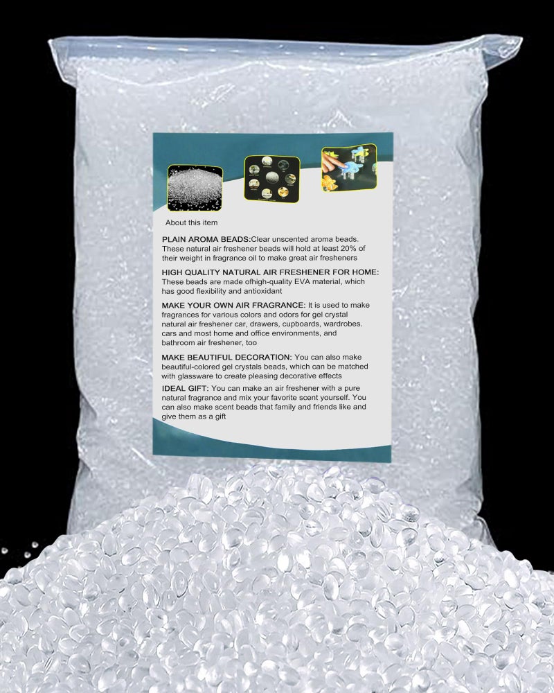 HOTGODEN 5LB Unscented Aroma Beads for Car Freshies, Clear Gel Crystal No Fragrance, DIY Homemade Natural Eva Beads Bulk - Image 1