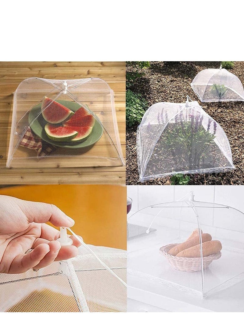 KASTWAVE Mesh Food Covers Tent Umbrella 4 Pack Large 17 inch Reusable and Collapsible Screen Net Protectors for Outdoors Parties Picnics BBQs Keep Out Flies Bugs Mosquitoes  - Image 4