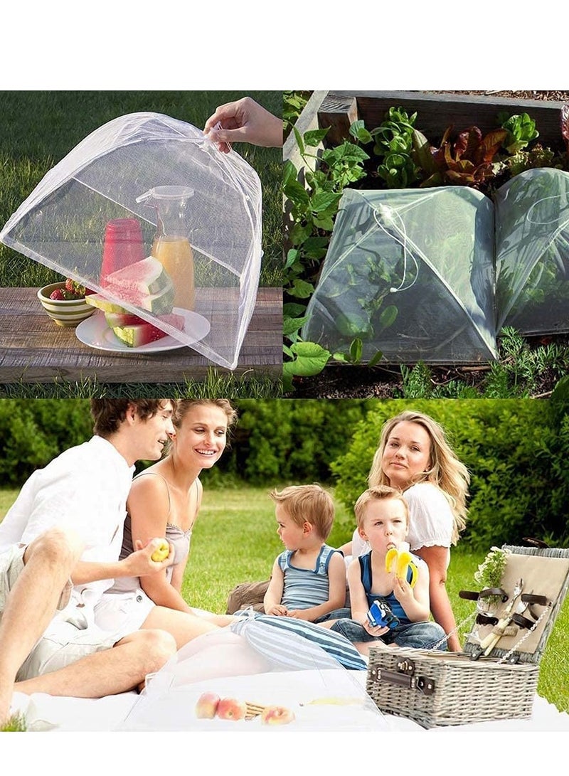 KASTWAVE Mesh Food Covers Tent Umbrella 4 Pack Large 17 inch Reusable and Collapsible Screen Net Protectors for Outdoors Parties Picnics BBQs Keep Out Flies Bugs Mosquitoes  - Image 5