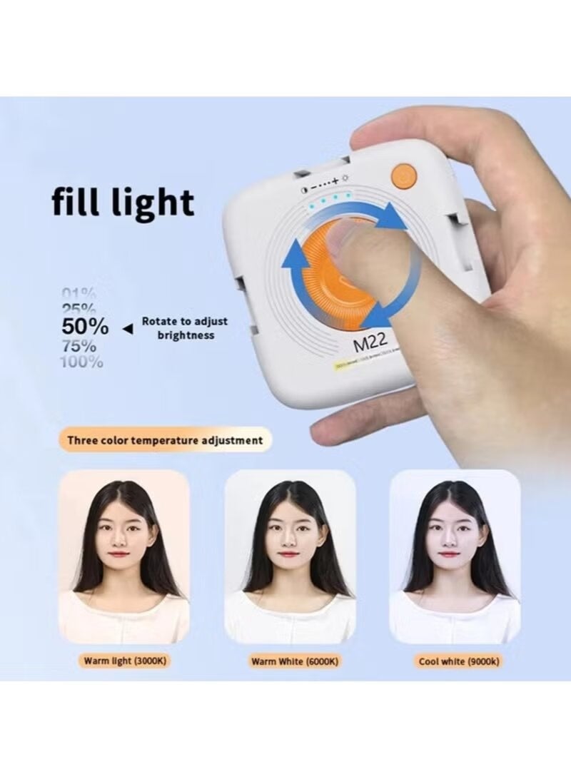 RGB M22 ضوء جيب مغناطيسي RGB LED للإضاءة لكاميرا الهاتف المحمول، سيلفي، بث الفيديو، تسجيل مباشر، تصوير، قابل للتعديل في السطوع - Image 4