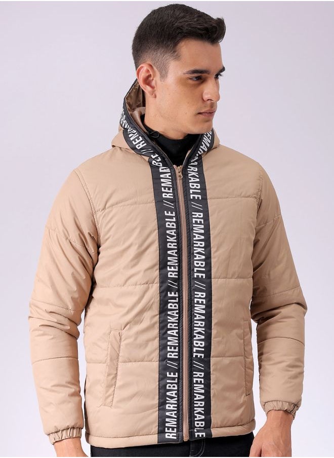 The Indian Garage Co - Men Slim Fit Graphic Puffer Jackets - Image 1