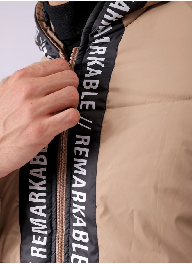 The Indian Garage Co - Men Slim Fit Graphic Puffer Jackets - Image 1
