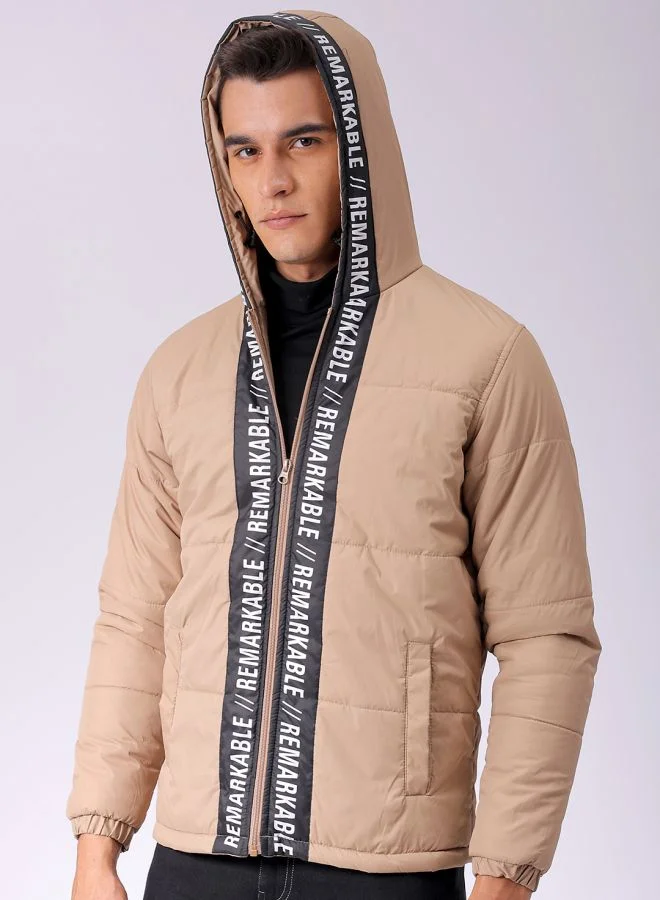 شركة المرآب الهندية Men Slim Fit Graphic Puffer Jackets