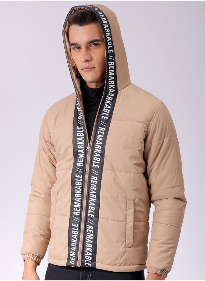 The Indian Garage Co - Men Slim Fit Graphic Puffer Jackets - Image 1