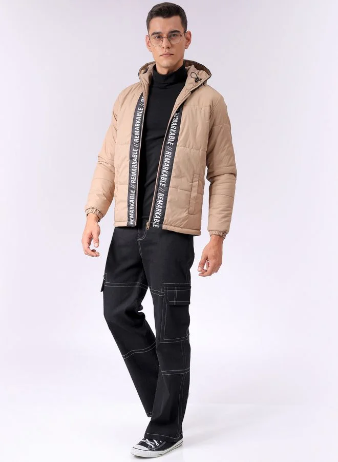 شركة المرآب الهندية Men Slim Fit Graphic Puffer Jackets