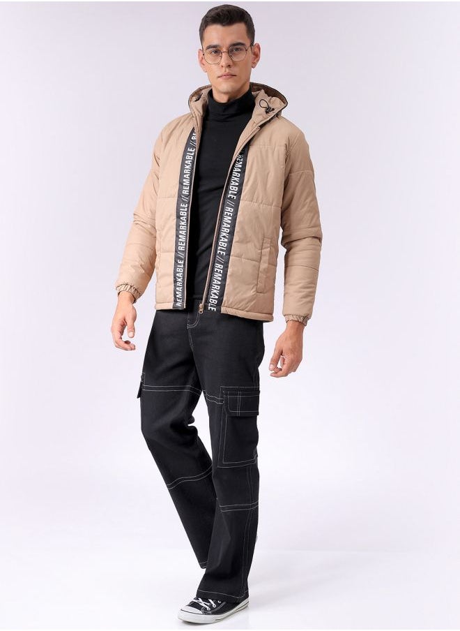 The Indian Garage Co - Men Slim Fit Graphic Puffer Jackets - Image 1