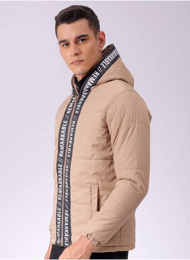 The Indian Garage Co - Men Slim Fit Graphic Puffer Jackets - Image 1