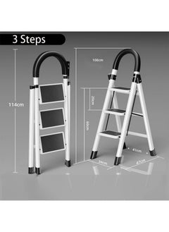 SUNRISE Folding 3 Step Ladder, Step Stool, Portable, Lightweight, Anti Slip Pedal, Handrail For Home Kitchen Office  - Image 2