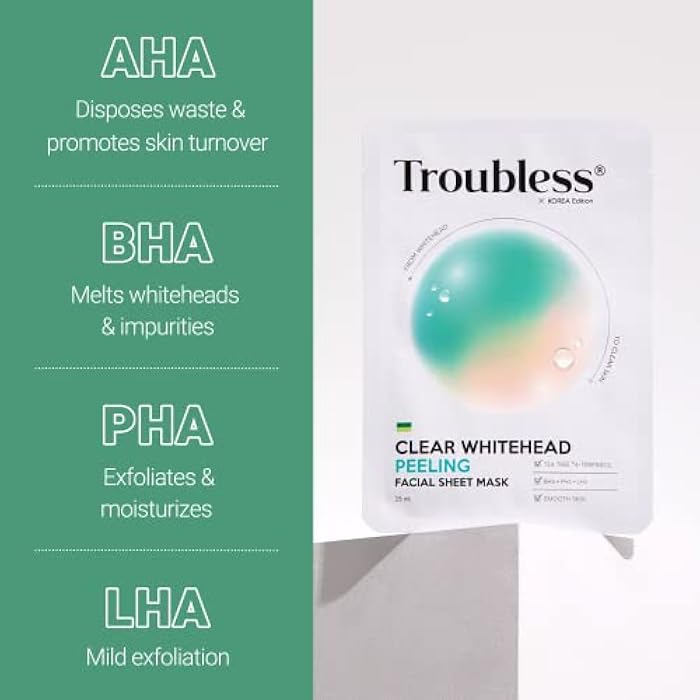 Troubless Clear Whitehead Remover Peel Off 5pcs. | Hydrating Beauty Sheets Day and Night Moisturizer for Face | White and Blackhead Remover Korean Skin Care Peel Off - Image 5