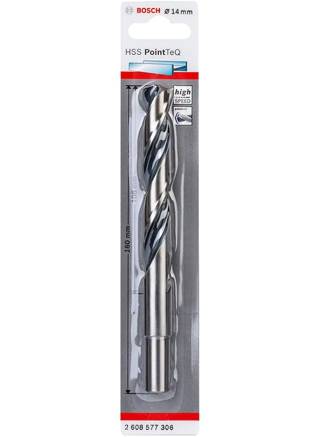 BOSCH Hss Twist Drill Bit Pointteq 14.0Mm Reduced Shank 2608577306 - Image 1