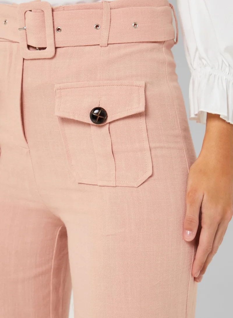ELLA Belted Wide Leg Utility Pants