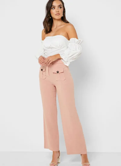 ELLA Belted Wide Leg Utility Pants