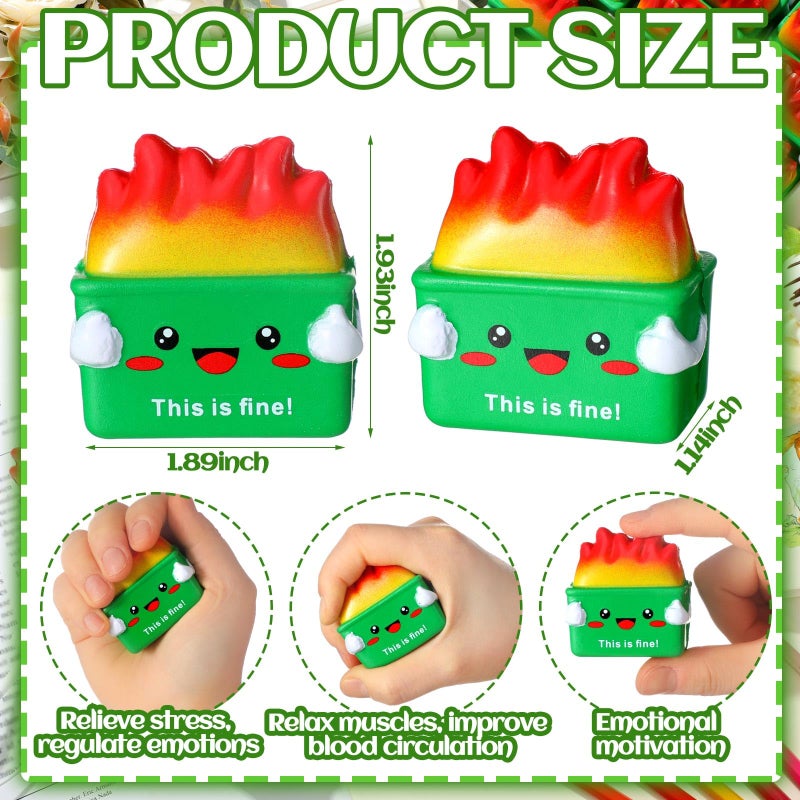 Leitee 48 Pcs Dumpster Stress Relief Balls Mini Dumpster Fidget Toy Stress Balls for Adults Therapy Fidget Appreciation Gifts for Office Coworker Birthday Graduation Office Stuffer Gift (Green) - Image 2