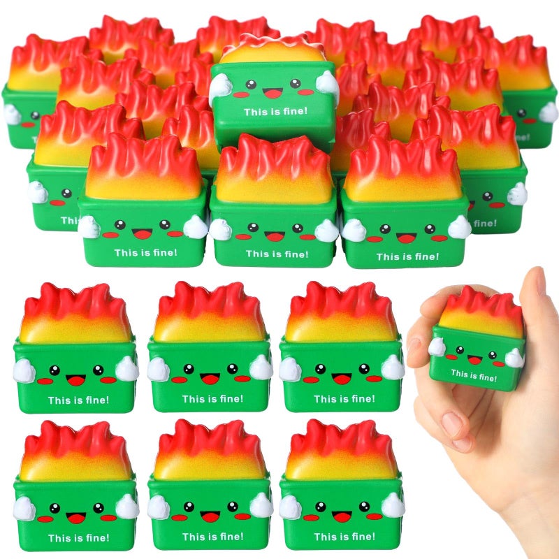 Leitee 48 Pcs Dumpster Stress Relief Balls Mini Dumpster Fidget Toy Stress Balls for Adults Therapy Fidget Appreciation Gifts for Office Coworker Birthday Graduation Office Stuffer Gift (Green) - Image 1