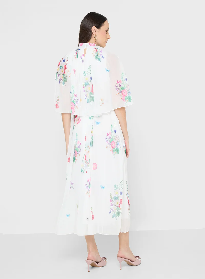 ايلا Pleated Floral Print Dress