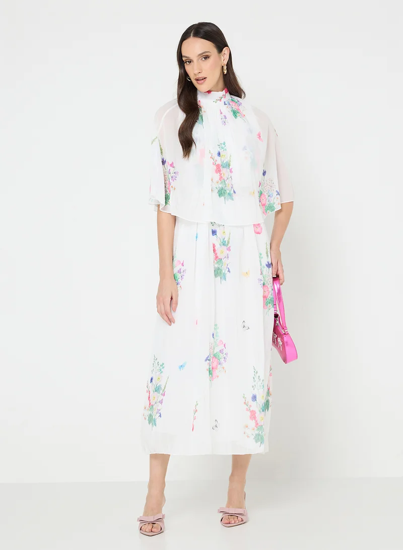 ايلا Pleated Floral Print Dress