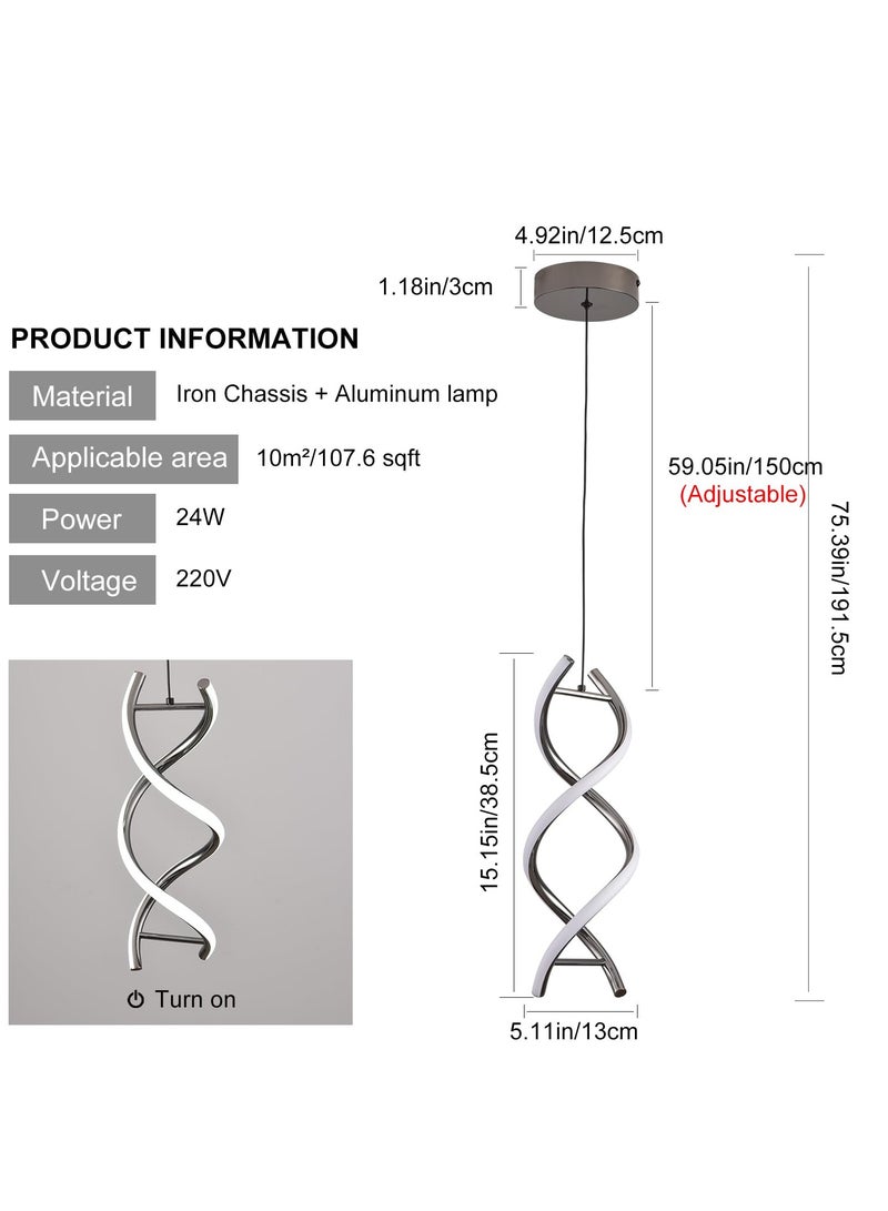 Ganeed Led Pendant Lights Kitchen Island,24W 6000K Cold White Light Modern Integrated LED Hanging Lamp, Adjustable Island Light Fixture for Living Room Bedroom Kitchen Sink Black - Image 3