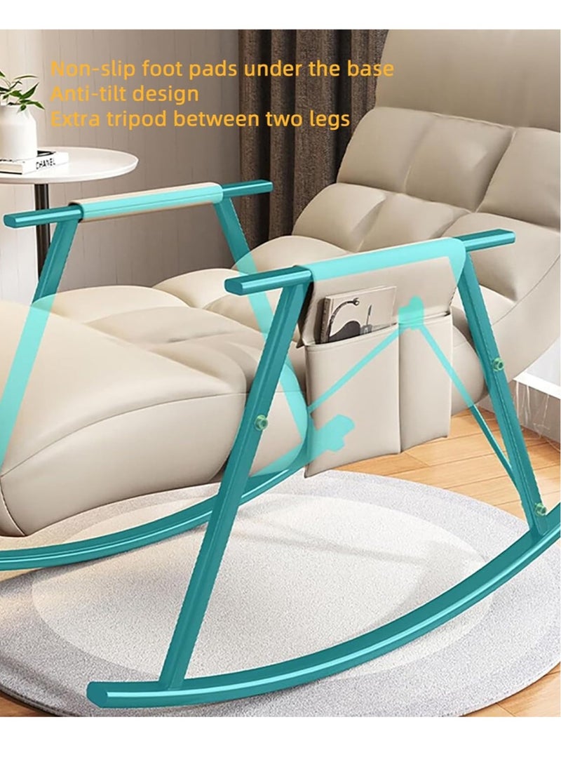 Aikenn - Rocking Chair Patio Rocking Chair with Side Pockets Modern Lounge Chair for Balcony Outdoor Rocking Chair with Armrests Adjustable Backrest Height(Gray) - Image 1
