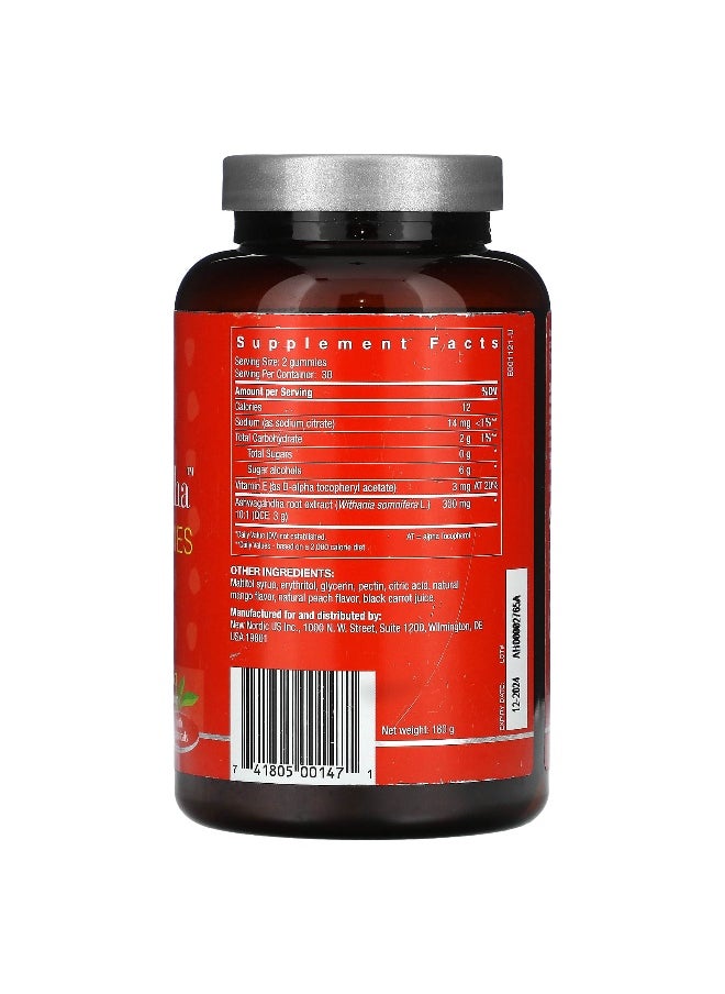 New Nordic New Nordic, Ashwagandha Vegan Gummies, Mango and Peach, 60 Gummies  - Image 2