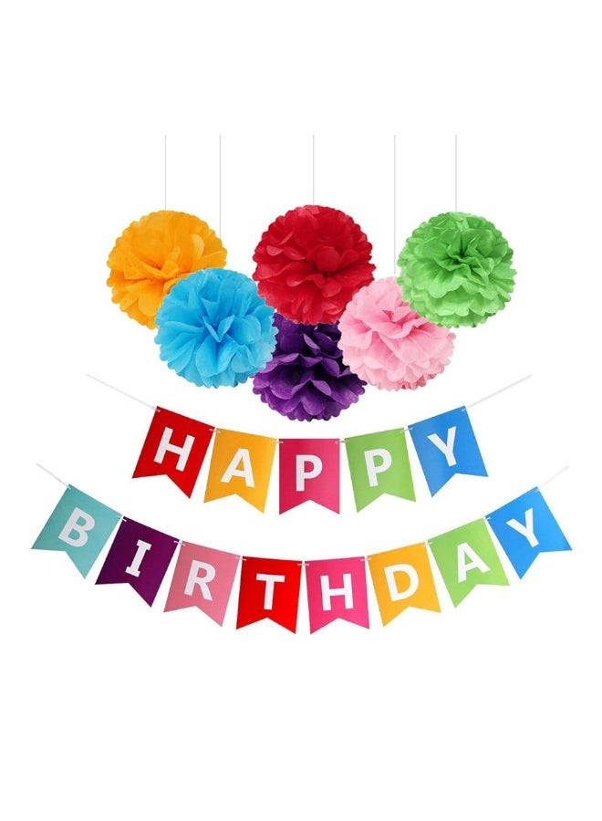 Fecedy Colorful Happy Birthday Banner Bunting - Image 1