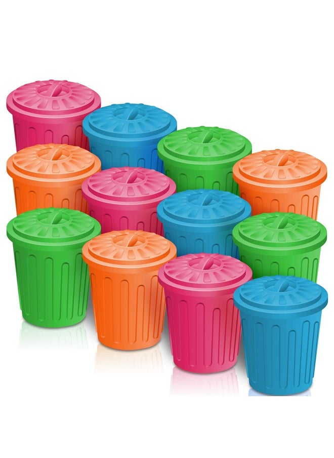 ArtCreativity 4.5 Inch Mini Trash Can Set 12 Pack Miniature Garbage Bin Toy In Assorted Colors Unique Desk Organizer Birthday Party Favors For Boys And Girls Classroom Decor Carnival Prize  - Image 2