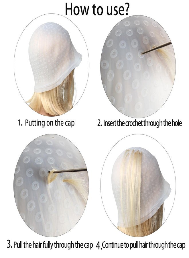 Hot Hairs Punched Holes Silicone Highlight Hair Cap with Needle for Women Men Hair Colouring Cap for Hairdressing Dyeing Staining Tools - Image 5