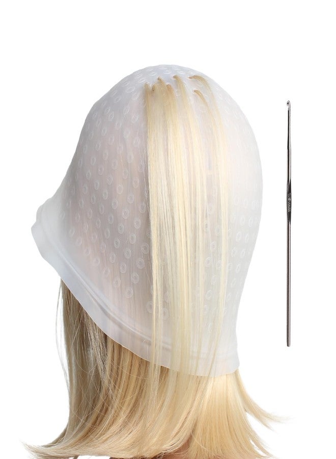 Hot Hairs Punched Holes Silicone Highlight Hair Cap with Needle for Women Men Hair Colouring Cap for Hairdressing Dyeing Staining Tools - Image 1
