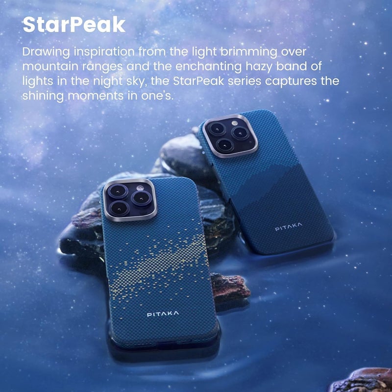 PITAKA Case for iPhone 16 Pro Compatible with Magnetic, Slim & Light iPhone 16 Pro Case 6.3-inch with a Case-Less Touch Feeling, 1500D Aramid Fiber Made (Over The Horizon) - Image 5