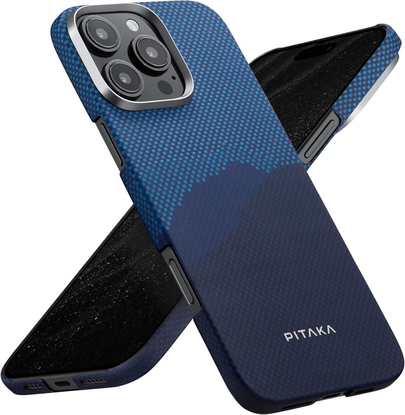 PITAKA Case for iPhone 16 Pro Compatible with Magnetic, Slim & Light iPhone 16 Pro Case 6.3-inch with a Case-Less Touch Feeling, 1500D Aramid Fiber Made (Over The Horizon) - Image 1