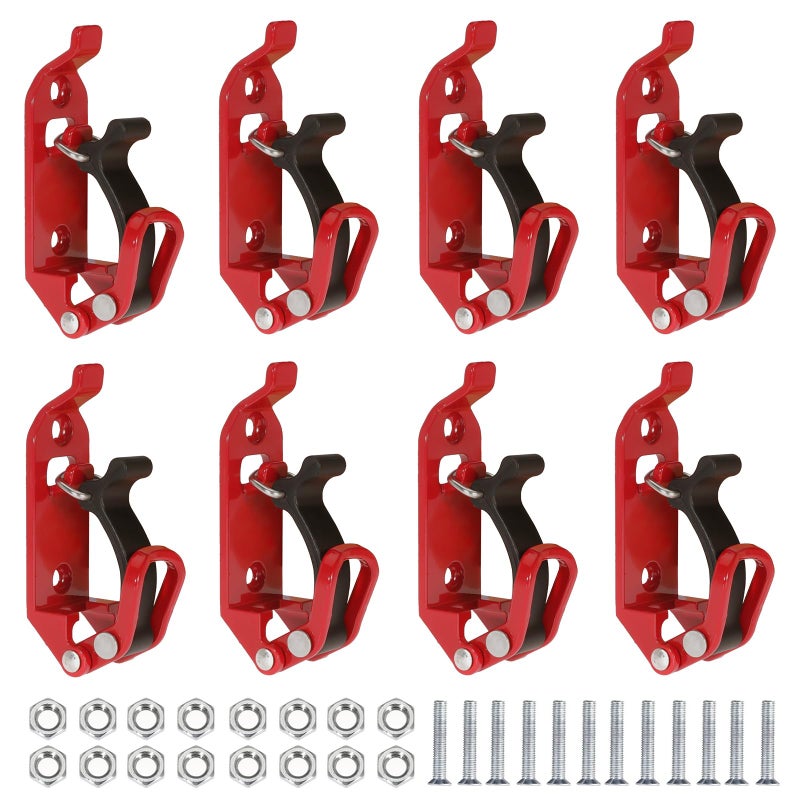 YSaekYeo 8 Pcs Shovel Mount for Roof Rack Metal Rubber Clamps Wall Mounting Brackets Quick Release Axe Holder Mount Kit Car Accessories for Roof Rack Truck Boats Military Equipment and Tools - Image 2