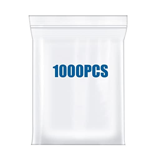 Somoga 1000PCS 1.5"x1.5" Small Plastic Bags 2.4 Mil Clear Zip Resealable Lock Baggies Thick For Packaging Pill Jewelry Bag Durable - Image 1