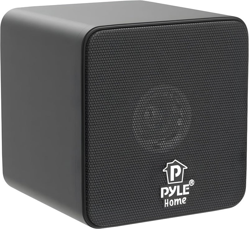 Pyle Home 4â€ Mini Cube Bookshelf Speakers-Paper Cone Driver, 200 Watt Power, 8 Ohm Impedance, Video Shielding, Home Theater Application and Audio Stereo Surround Sound System - 1 Pair -PCB4BK (Black) - Image 4
