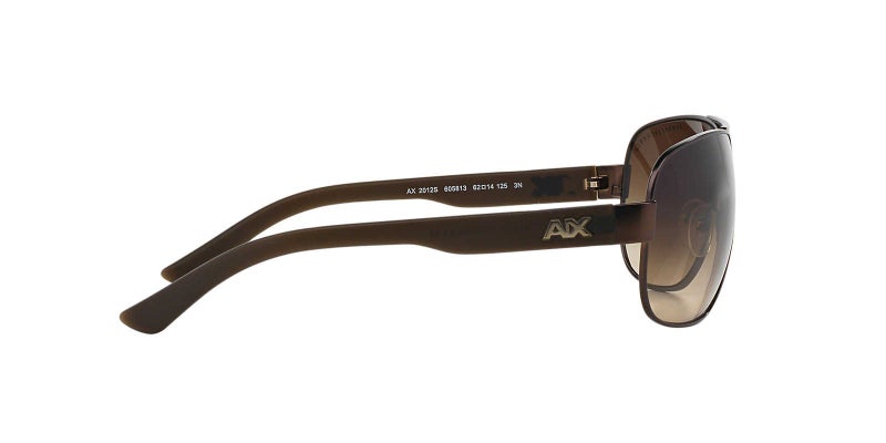 Armani Exchange A|X Mens AX2012S Rectangular Sunglasses, Matte Brown/Brown Gradient, 62 mm - Image 3
