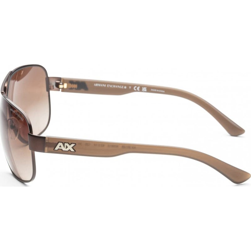 Armani Exchange A|X Mens AX2012S Rectangular Sunglasses, Matte Brown/Brown Gradient, 62 mm - Image 2