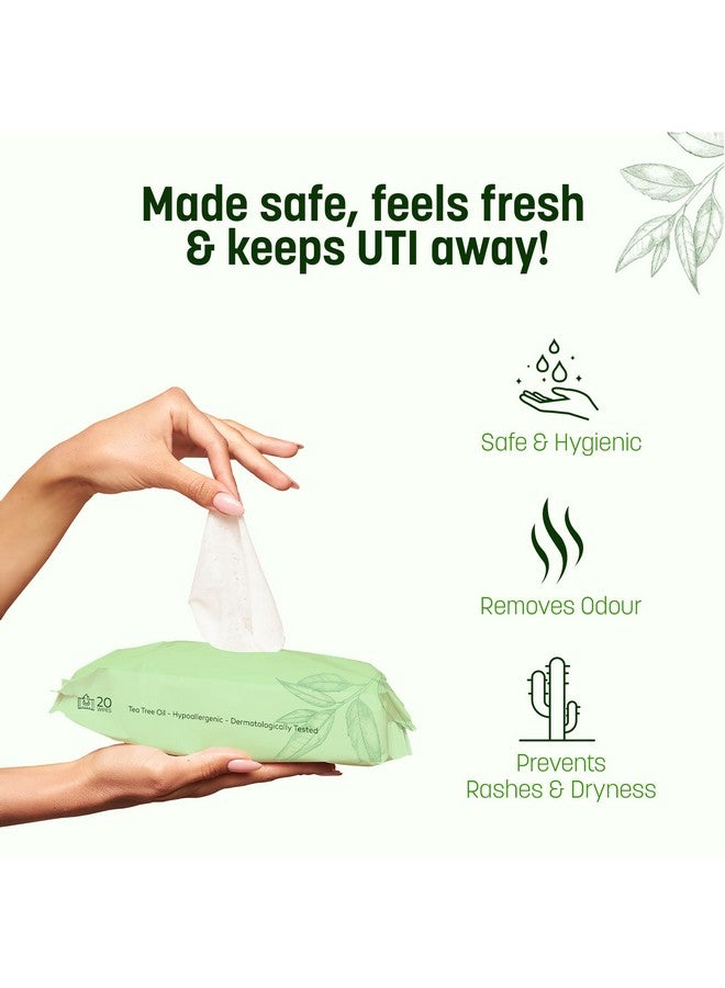 AZAH Intimate Wipes for Women | AntiBacterial Vaginal Wipes Pack of 40 | pH Balanced Feminine Wipes | All Natural Ingredients for Daily Hygiene |Travel Friendly Wet Wipes for Face and Private Parts - Image 3