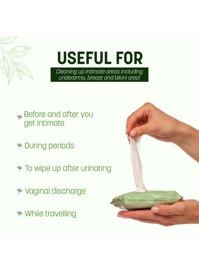 AZAH Intimate Wipes for Women | AntiBacterial Vaginal Wipes Pack of 40 | pH Balanced Feminine Wipes | All Natural Ingredients for Daily Hygiene |Travel Friendly Wet Wipes for Face and Private Parts - Image 4