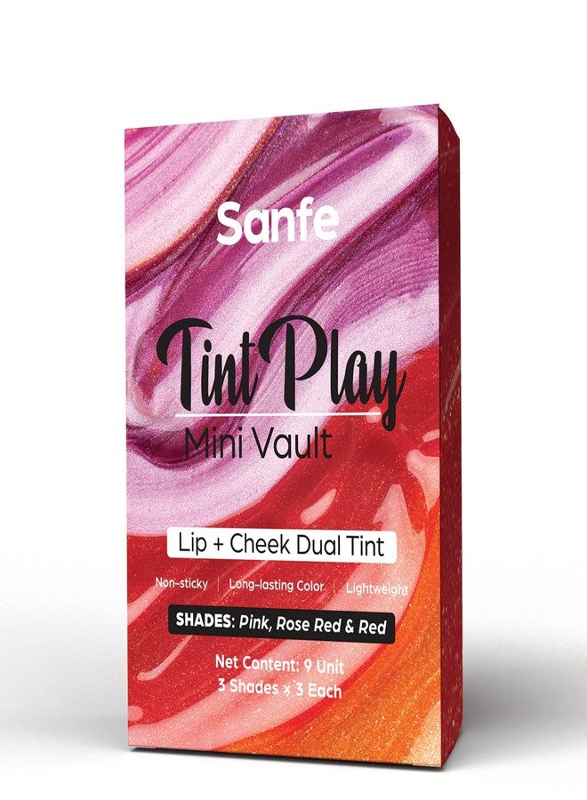Sanfe Tint Play Mini Vault | Lip + Cheek Dual Tint | Pack of 9 | 3 Shades - Image 1