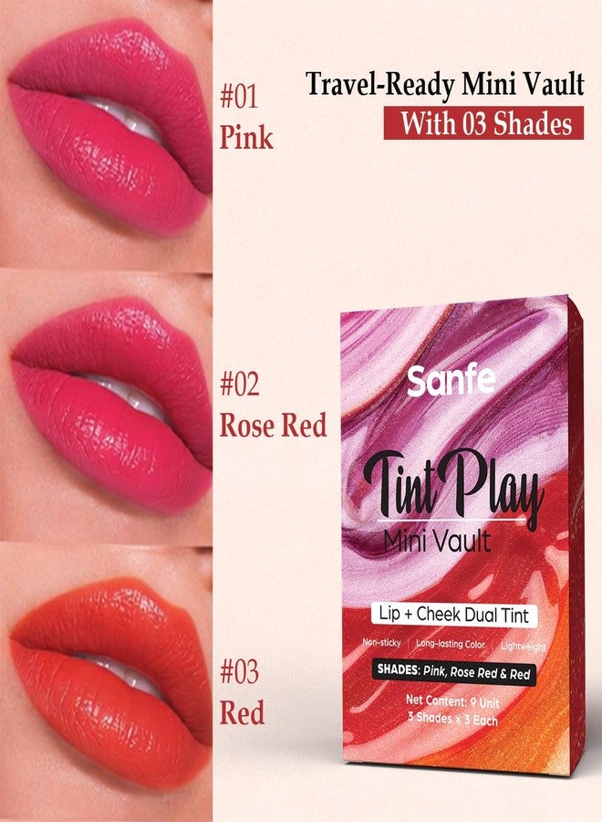 Sanfe Tint Play Mini Vault | Lip + Cheek Dual Tint | Pack of 9 | 3 Shades - Image 4